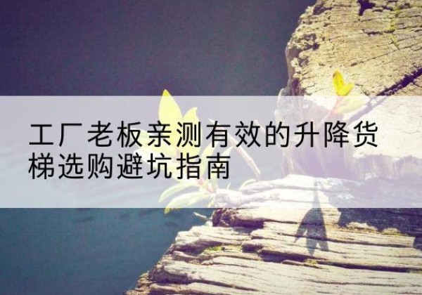 离石升降货梯怎么选-工厂老板亲测有效的升降货梯选购避坑指南